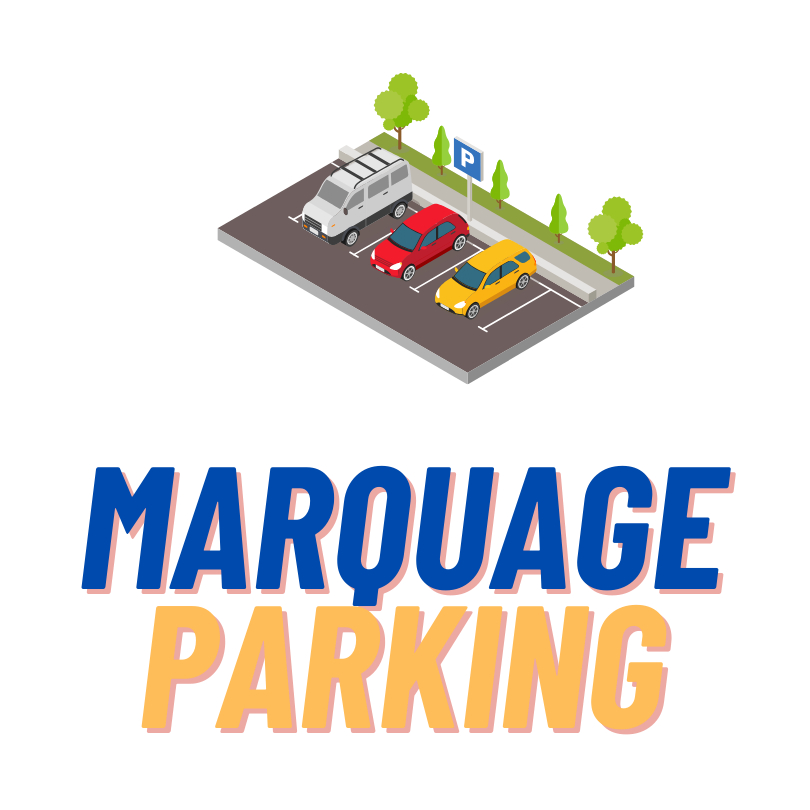 marquage au sol parking logo