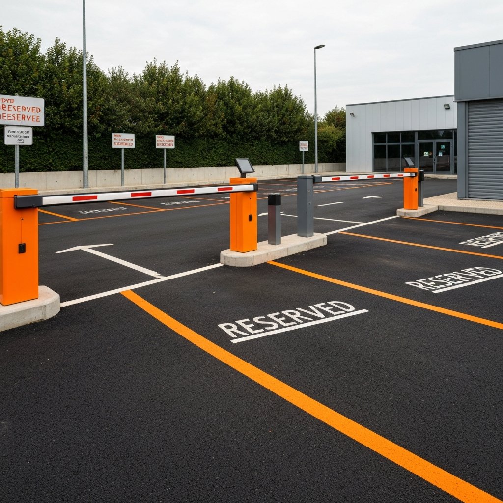 Parking privé avec places marquées et barrière France