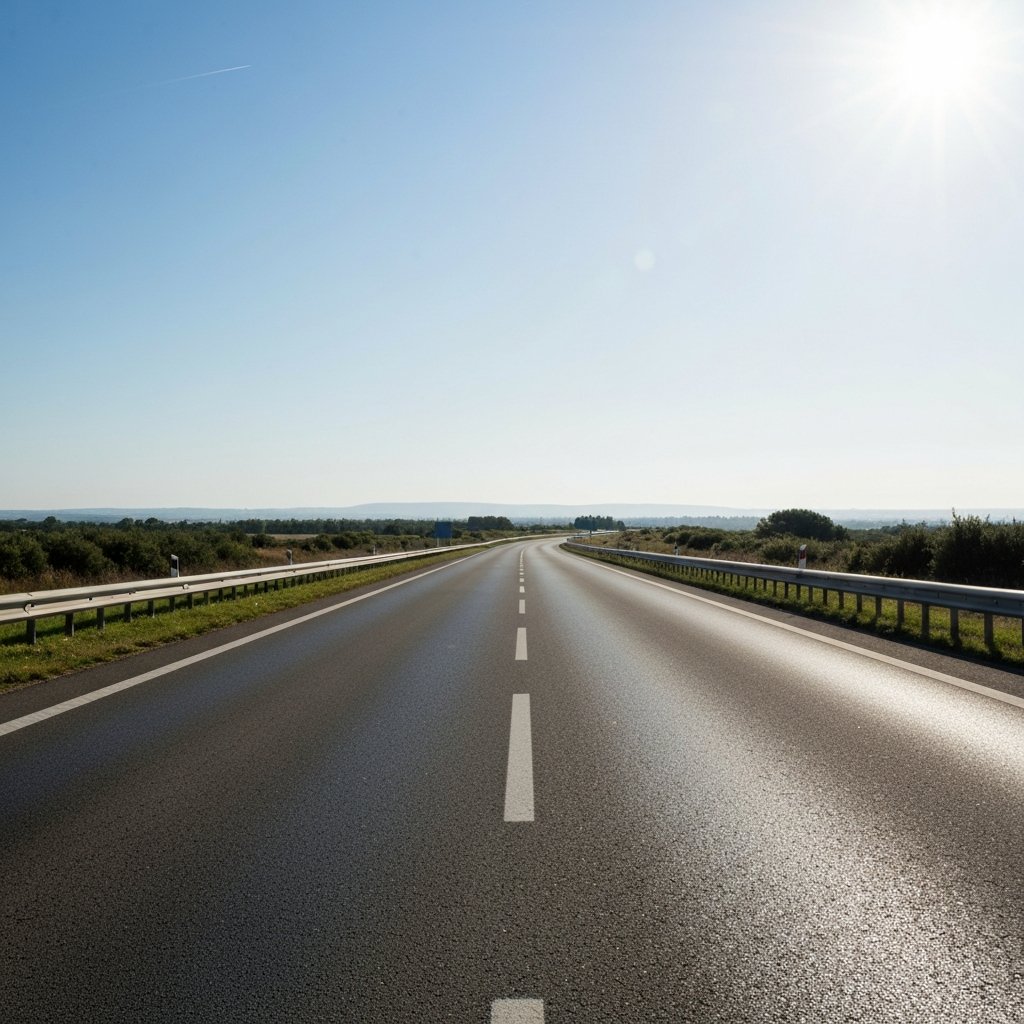Ligne blanche continue sur autoroute française