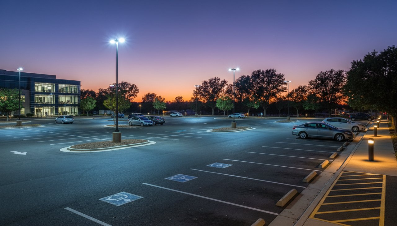Éclairage LED parking sécurité marquage rétroréfléchissant nuit