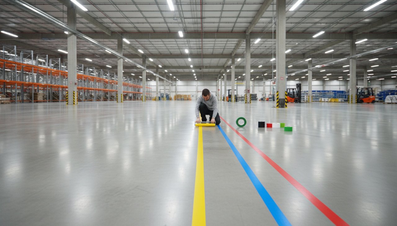 Ruban adhésif marquage au sol parking bande réflective installation