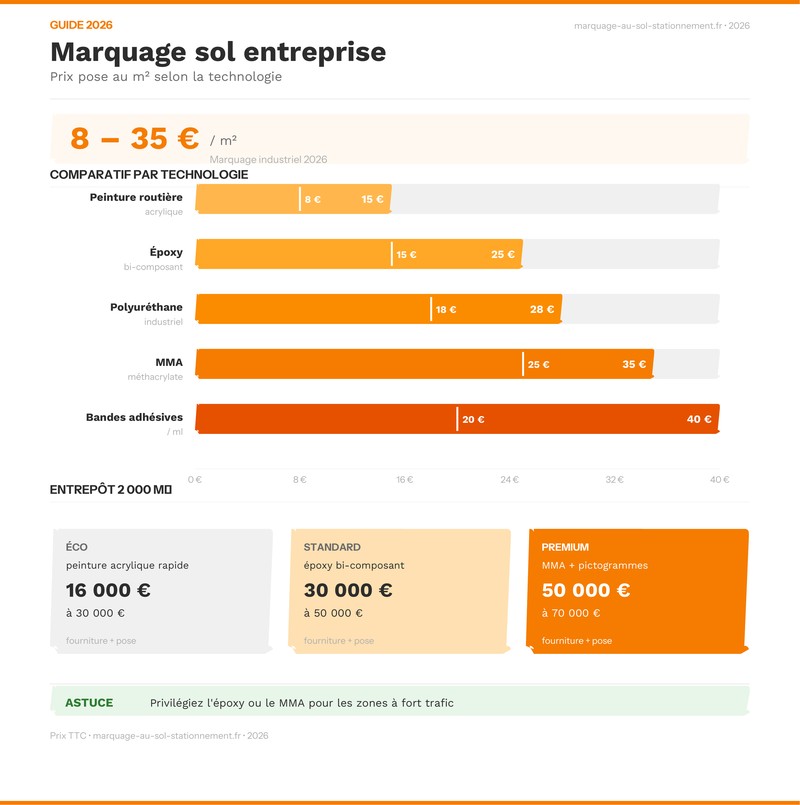 Infographie des couleurs de marquage au sol en entreprise selon la norme NF X08-003