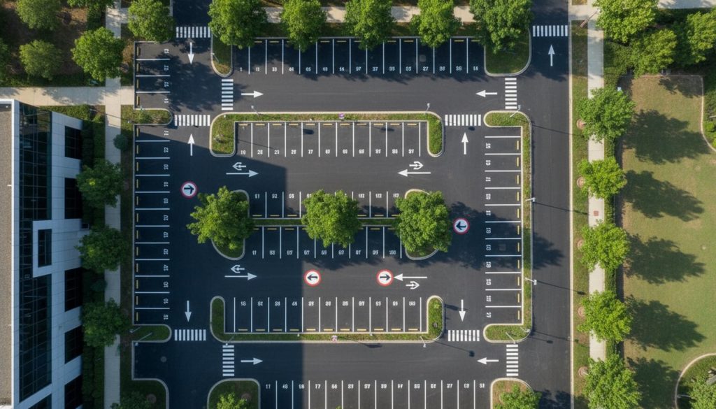 Plan Circulation Parking Conception - Marquage au Sol Stationnement