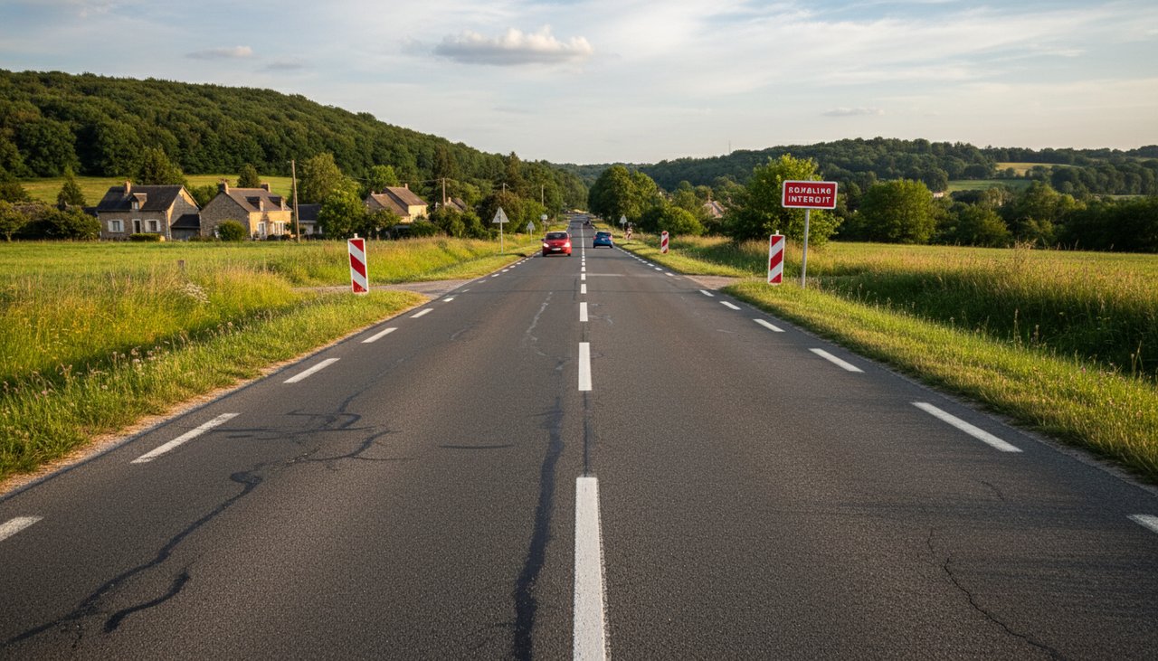 Ligne blanche continue au centre d'une route nationale - interdiction de dépassement