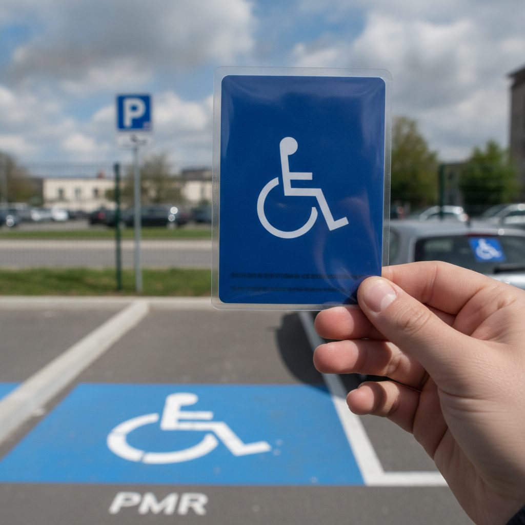 Carte mobilité inclusion stationnement CMI place PMR signalétique parking