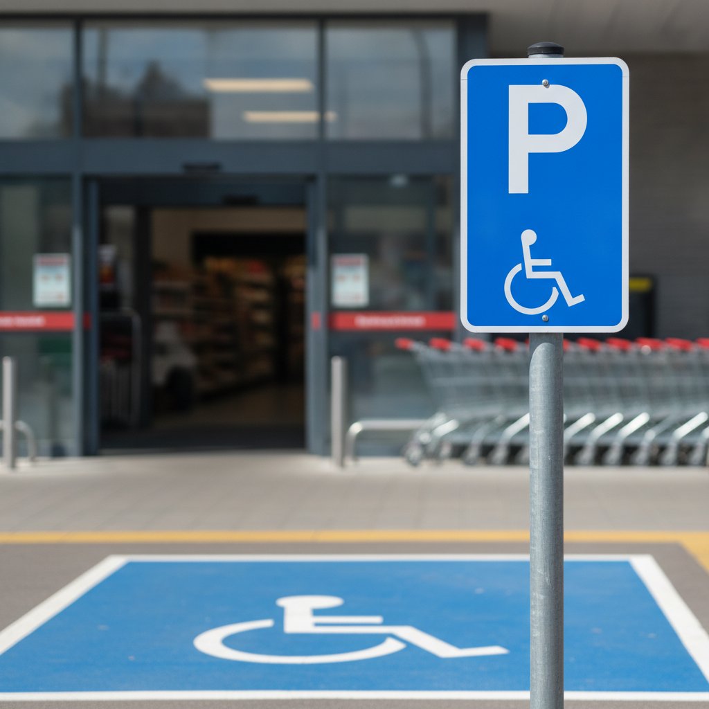Panneau de signalisation verticale d'une place de stationnement PMR