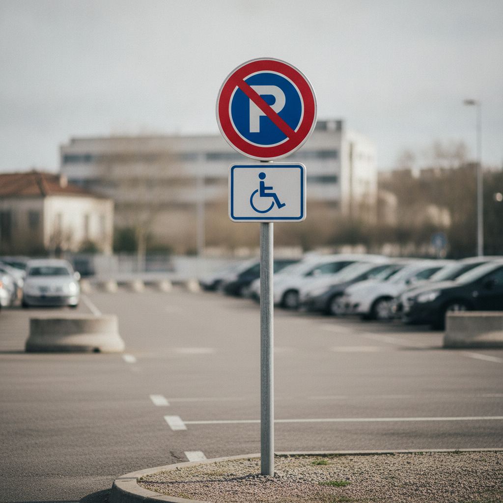 panneau B6d et panonceau M6h place handicapé payant