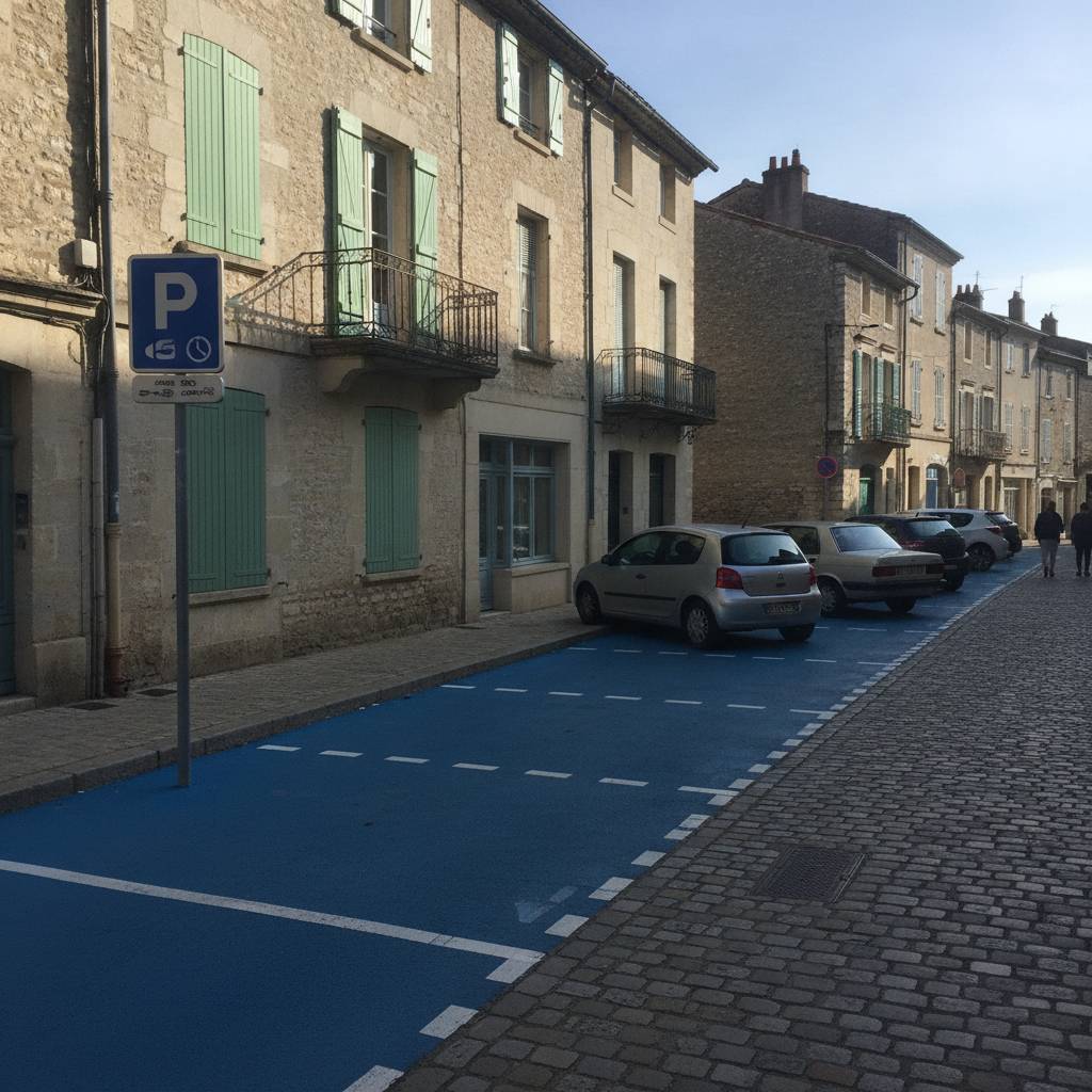 Zone bleue de stationnement en ville